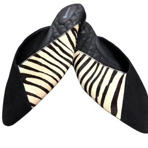 Birdies Black and White Zebra Mules